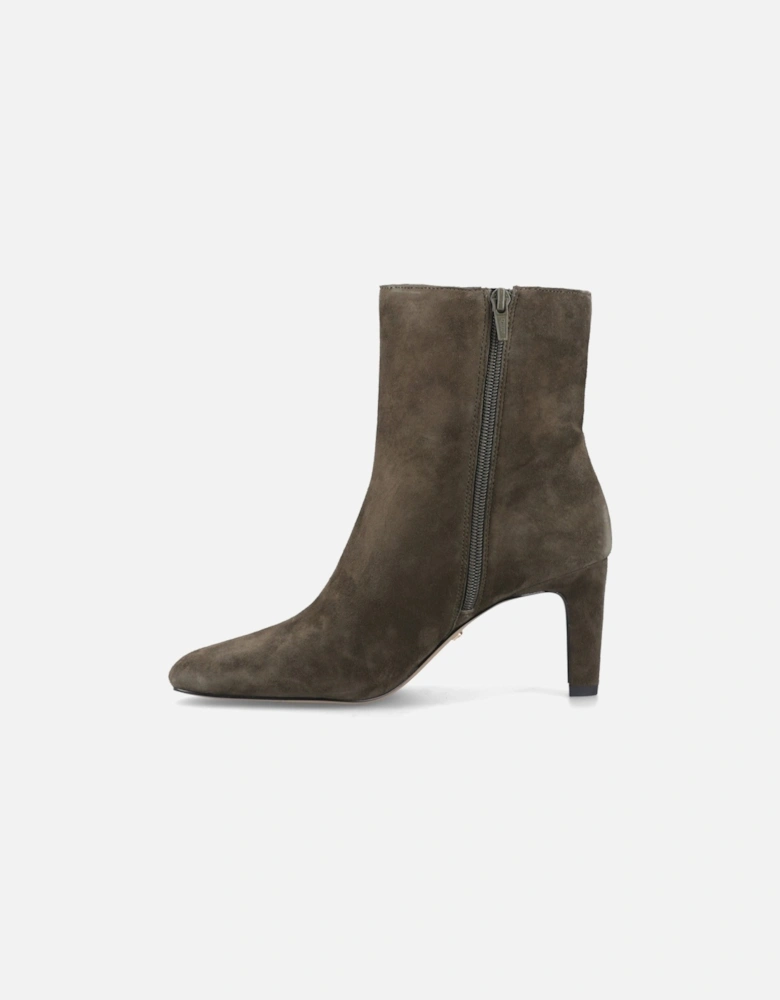 Dune Ovation Suede Women's Khaki Heeled Ankle Boots