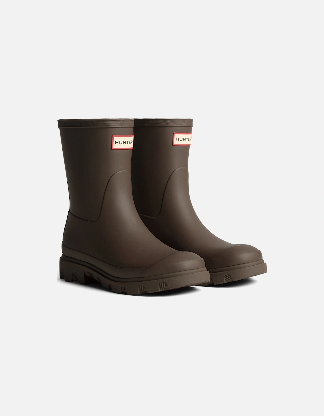 Men's Hunter Downpour Short Boot Rubber Men's Chocolate Brown Wellington Boots - Black - Size: UK 11 / eu 45/46 / us 12