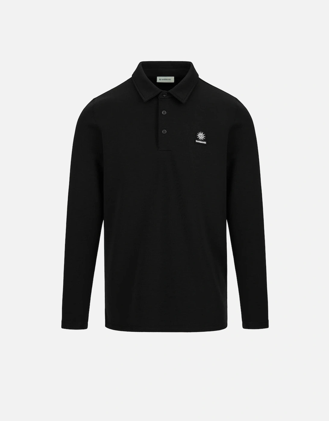 LS Self Collar Polo Shirt Black, 3 of 2