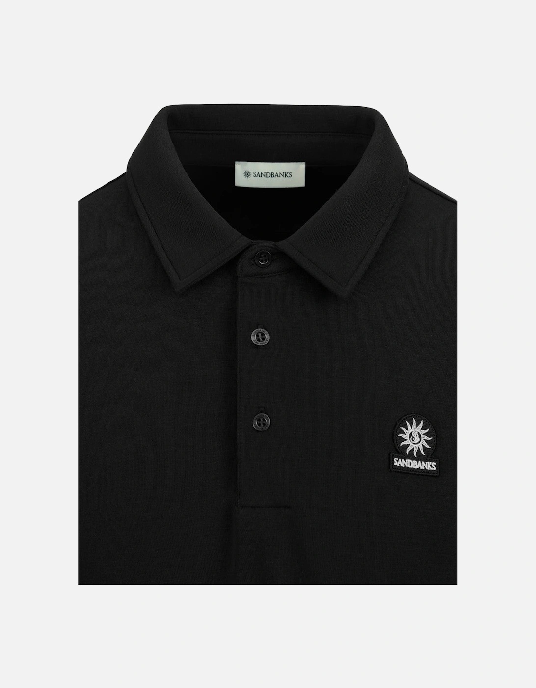 LS Self Collar Polo Shirt Black