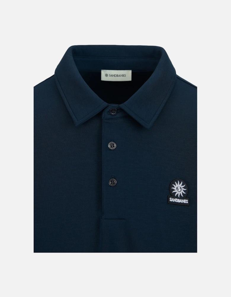 LS Self Collar Polo Shirt Navy