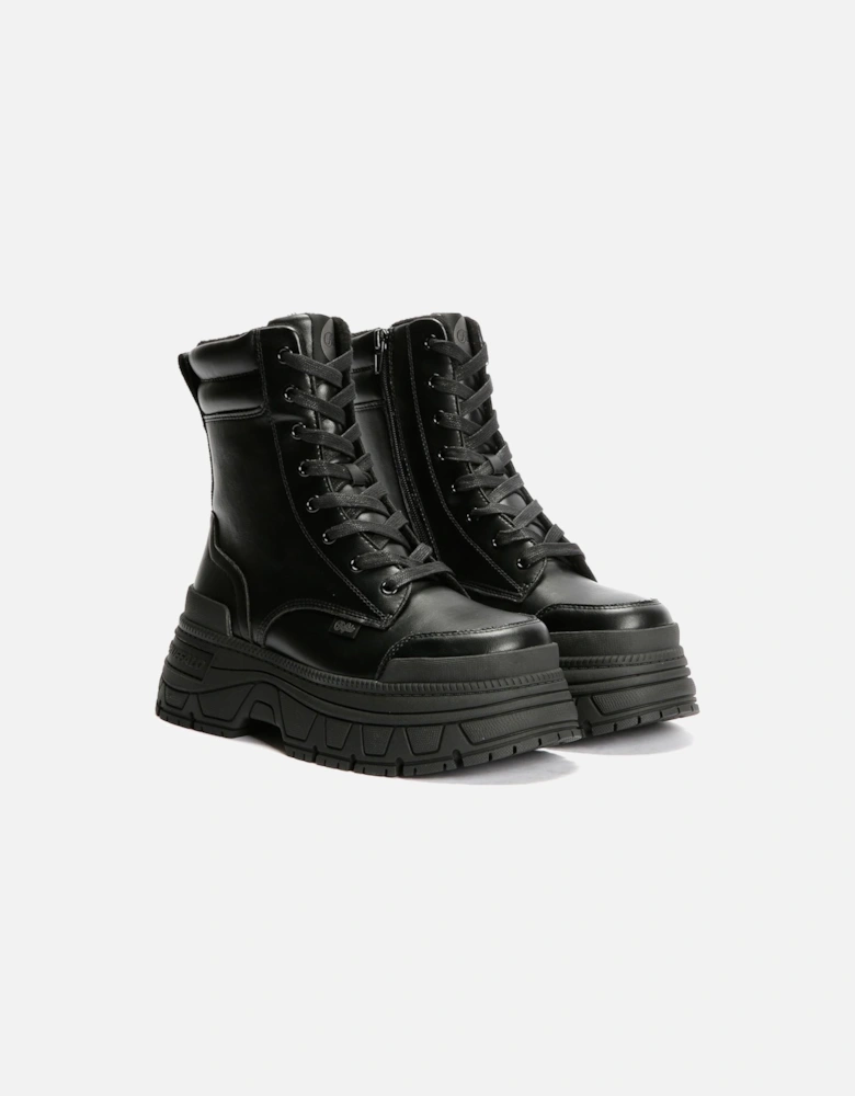 Fusion Lace Up Mid Women's Black Boots