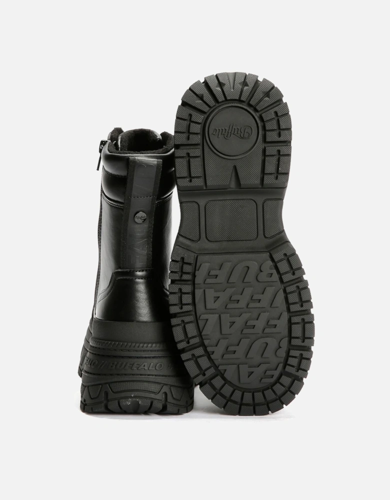 Fusion Lace Up Mid Women's Black Boots