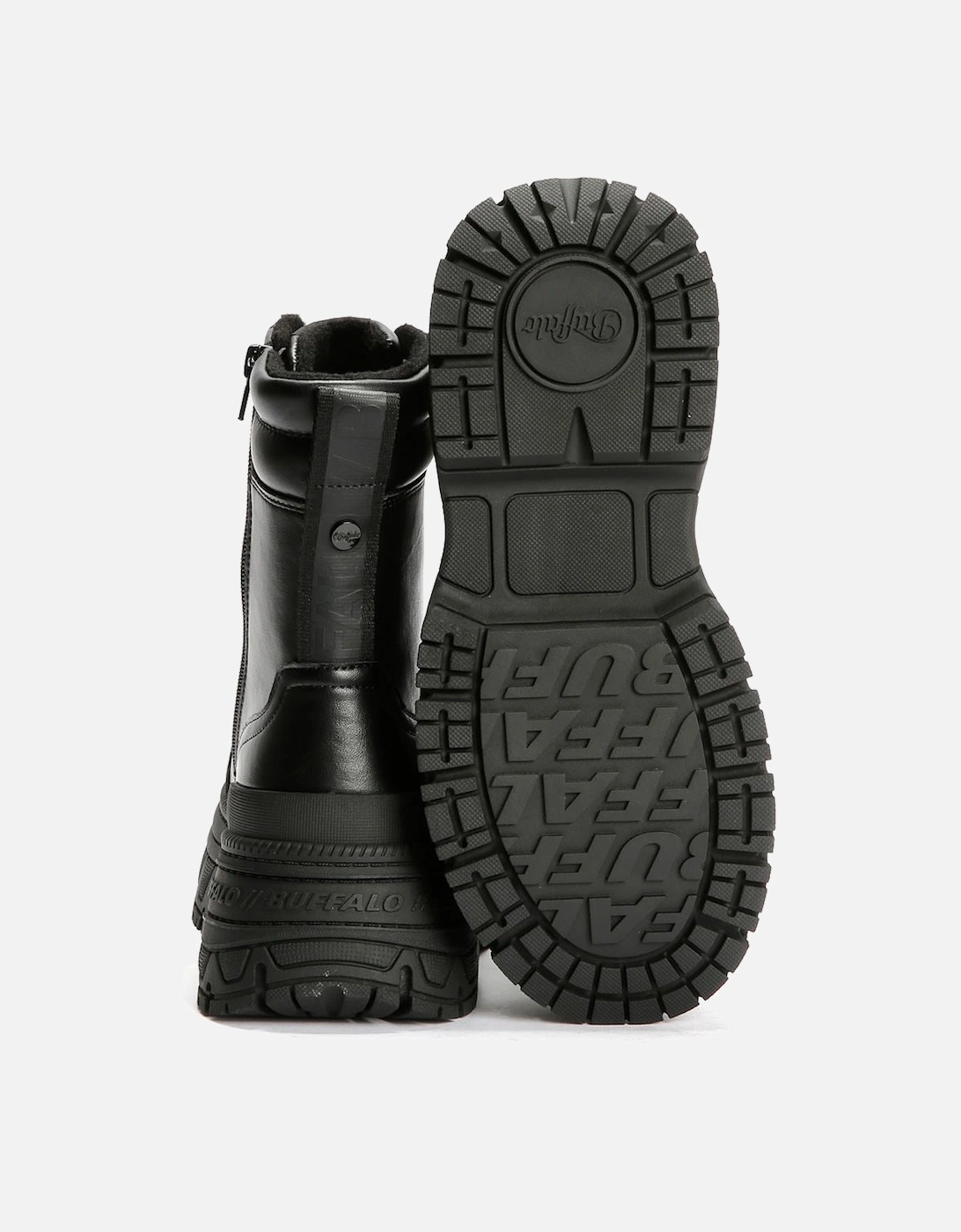 Fusion Lace Up Mid Women's Black Boots