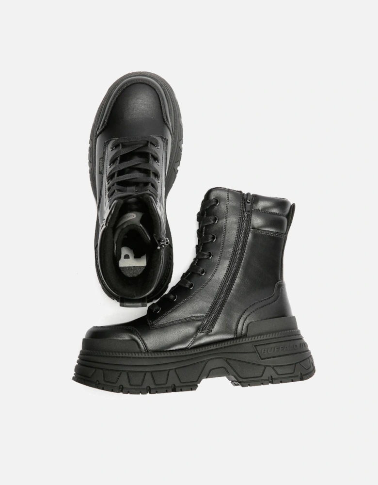 Fusion Lace Up Mid Women's Black Boots