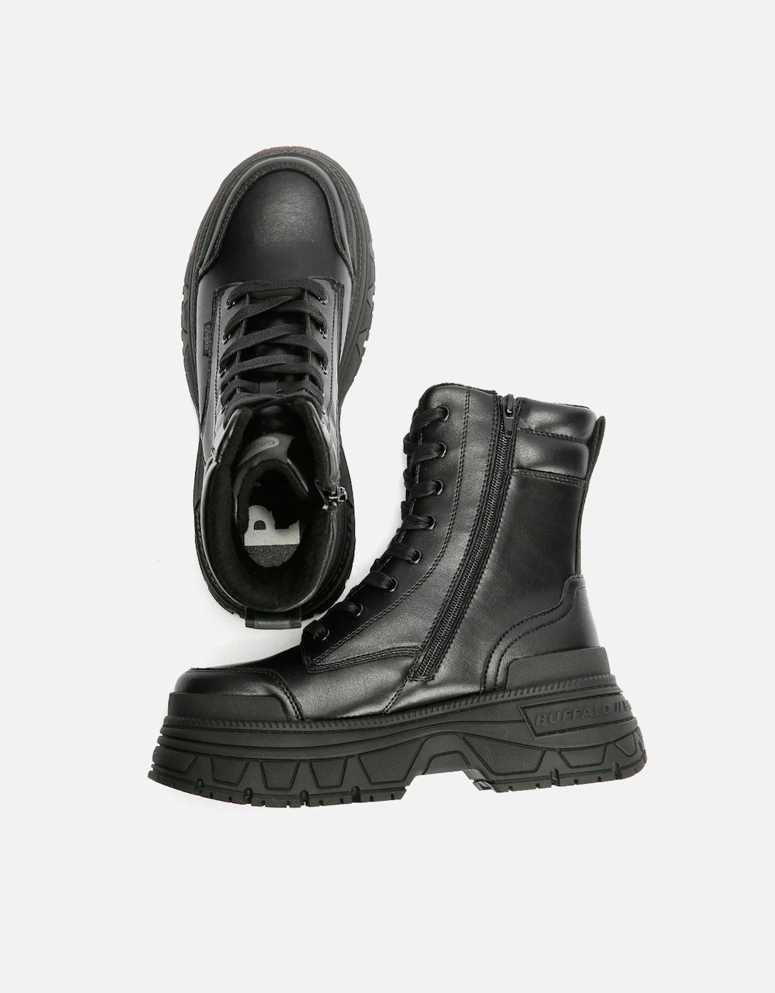 Fusion Lace Up Mid Women's Black Boots