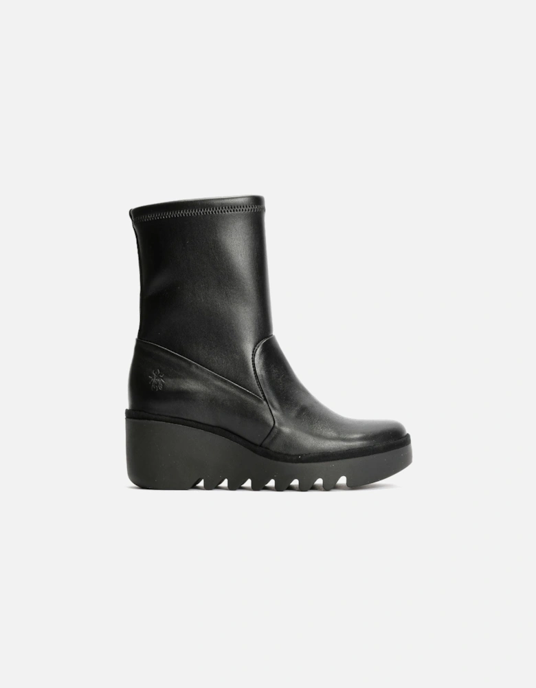 Boik Wedge Stretch Leather Women's Black Boots