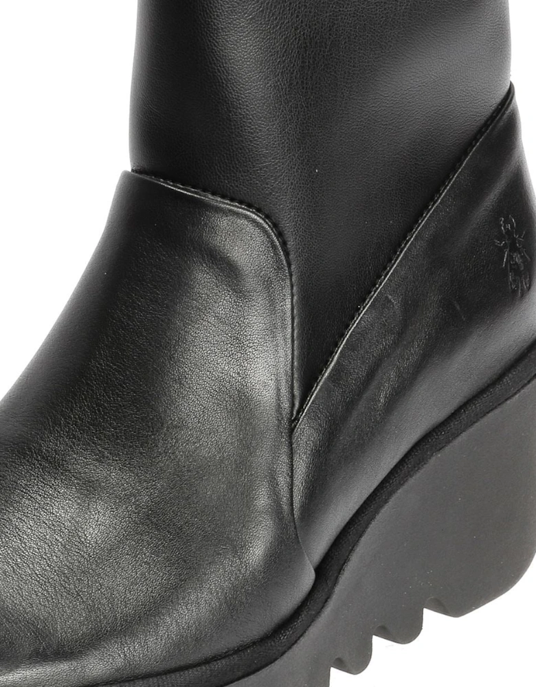 Boik Wedge Stretch Leather Women's Black Boots