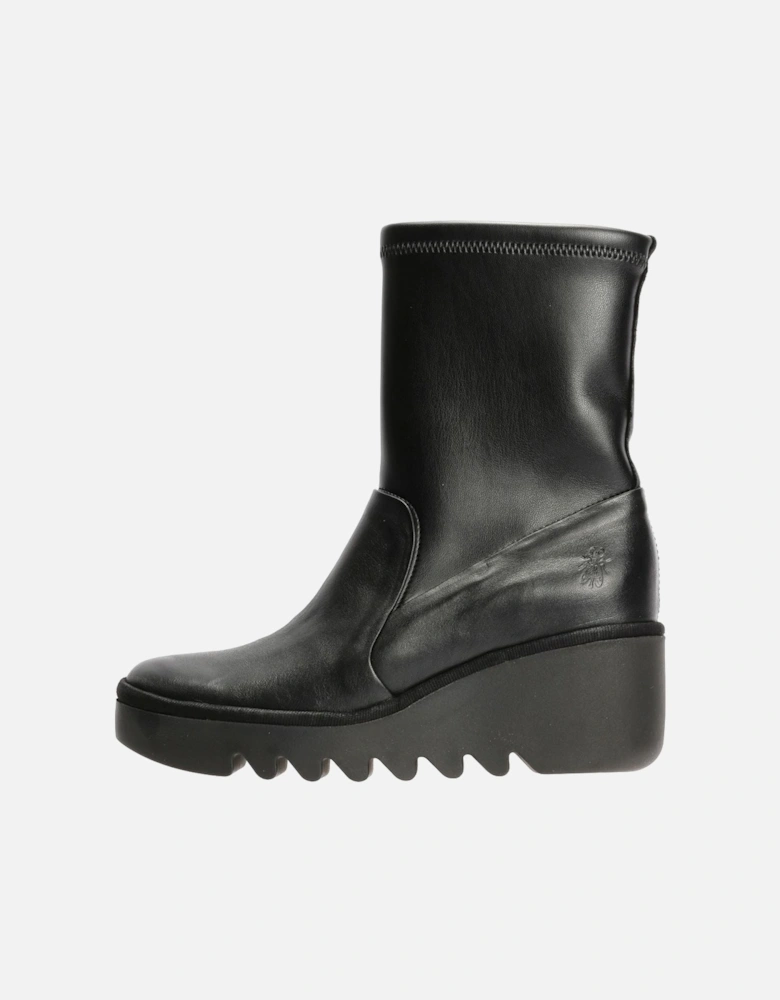 Boik Wedge Stretch Leather Women's Black Boots