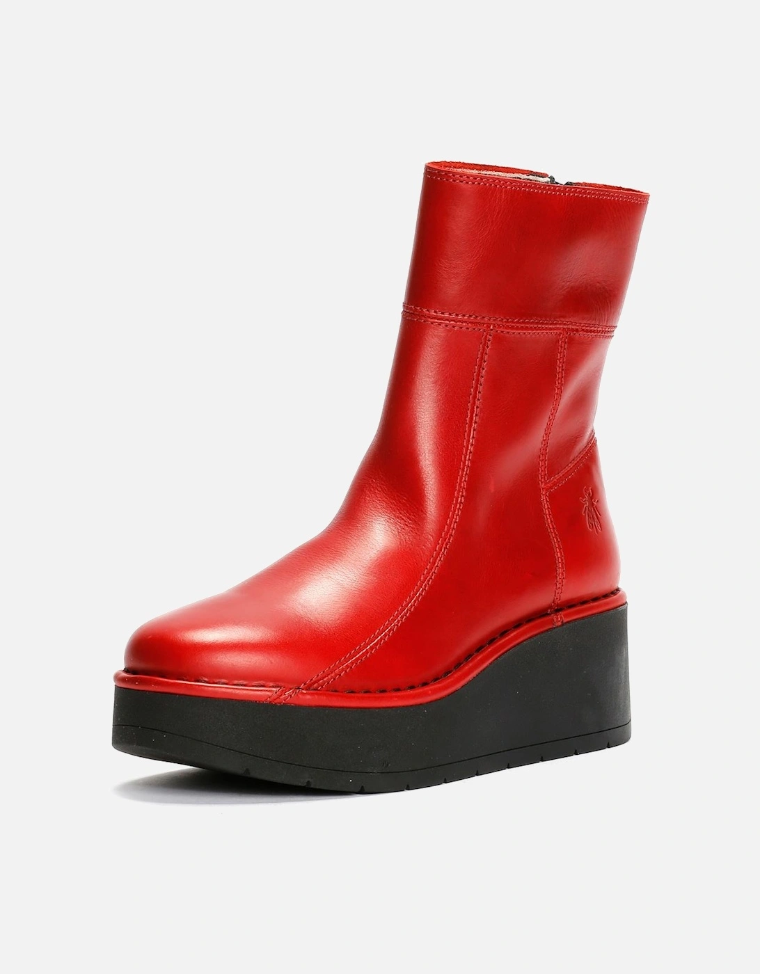 Hann Wedge Leather Women's Red Boots