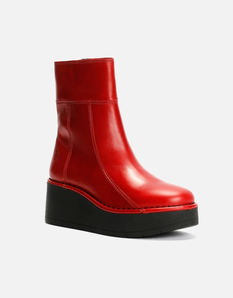 Hann Wedge Leather Women's Red Boots