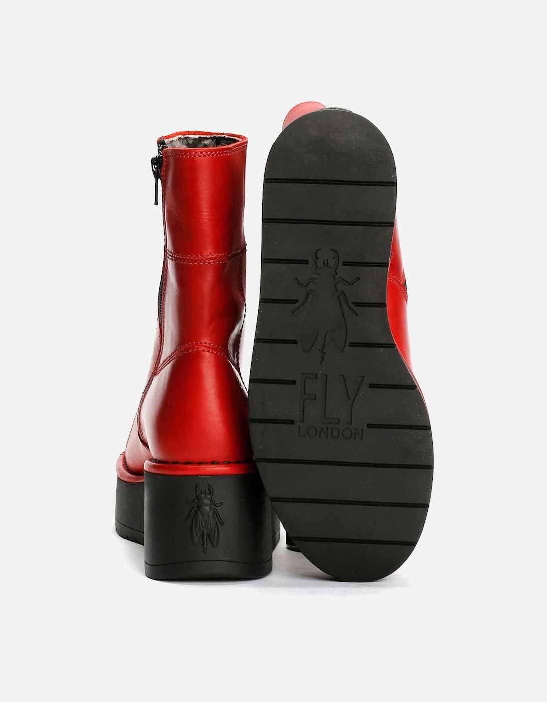 Hann Wedge Leather Women's Red Boots
