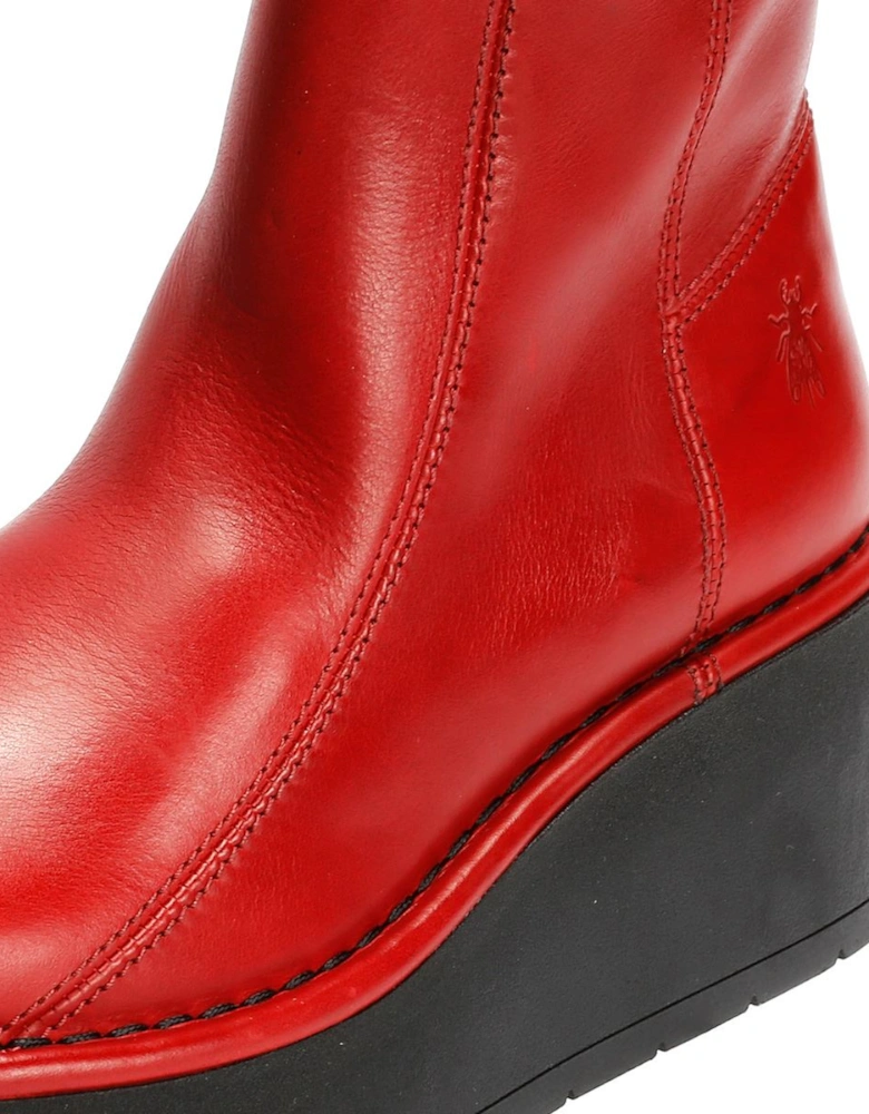 Hann Wedge Leather Women's Red Boots