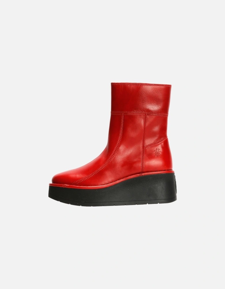Hann Wedge Leather Women's Red Boots