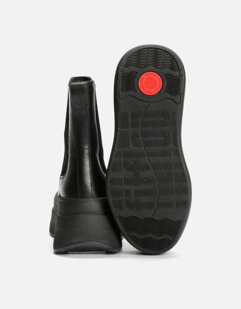 F-Mode Leather Women's Black Boots