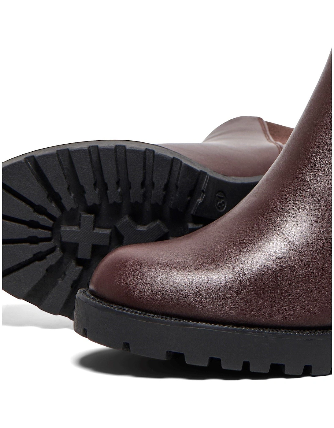 Barbara Polyurethane Women's Chocolate Brown Heeled Chelsea Boots