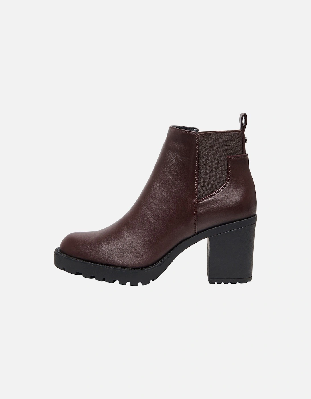Barbara Polyurethane Women's Chocolate Brown Heeled Chelsea Boots