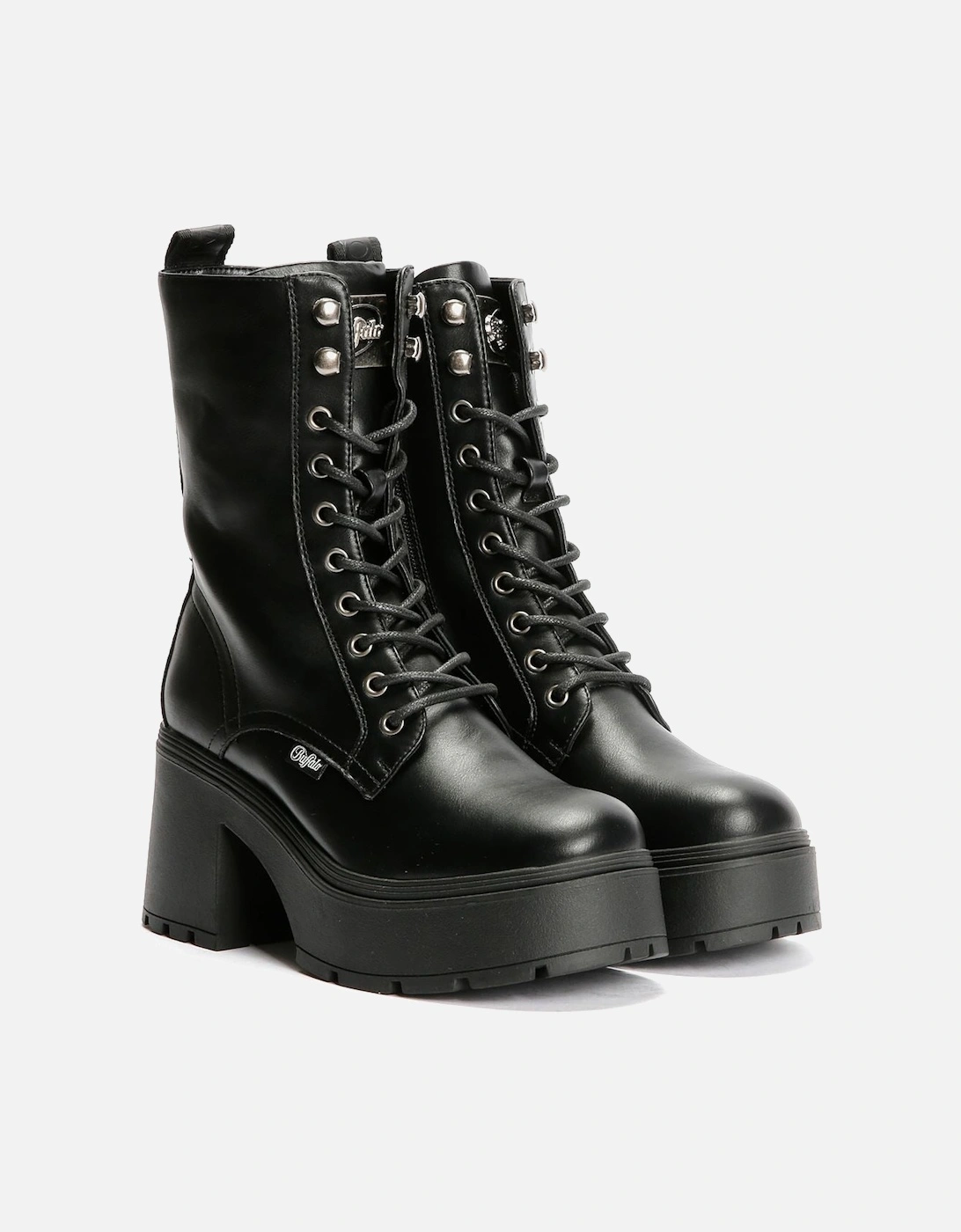 Mila Lace Up Mid Women's Black Boots, 9 of 8
