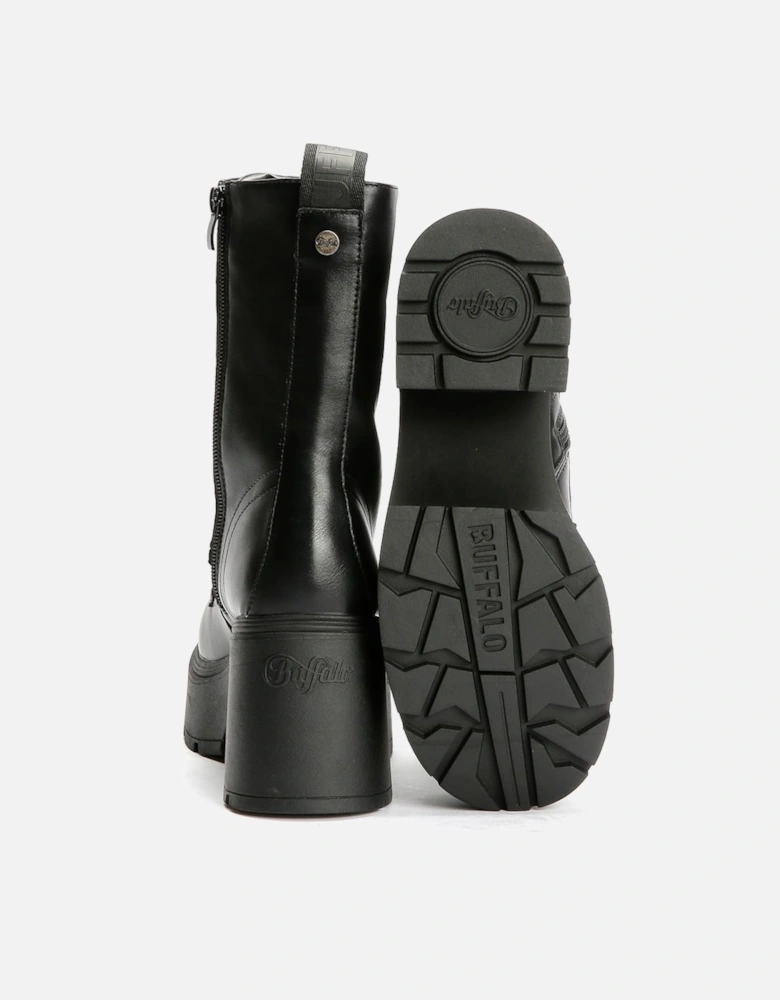 Mila Lace Up Mid Women's Black Boots