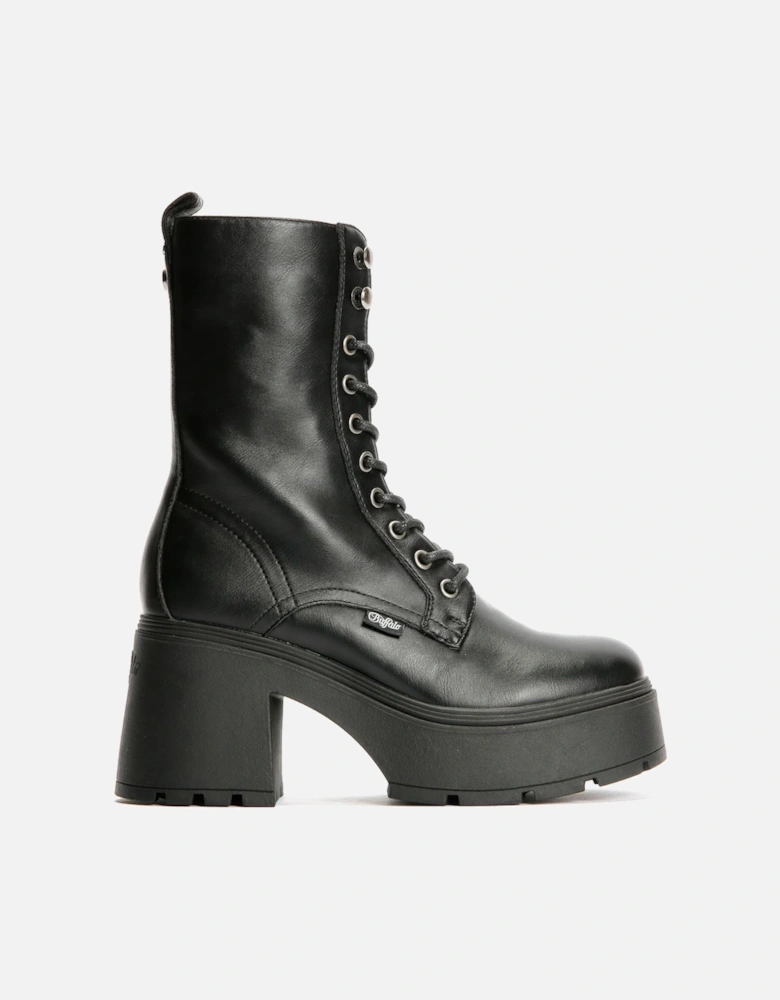 Mila Lace Up Mid Women's Black Boots