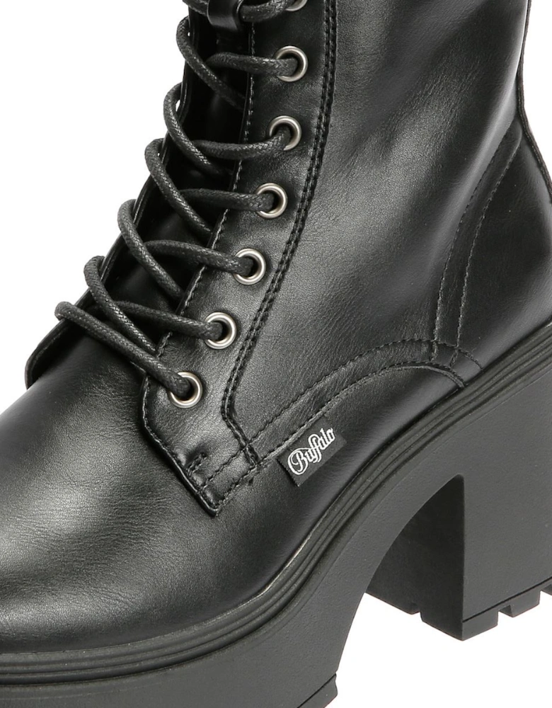 Mila Lace Up Mid Women's Black Boots