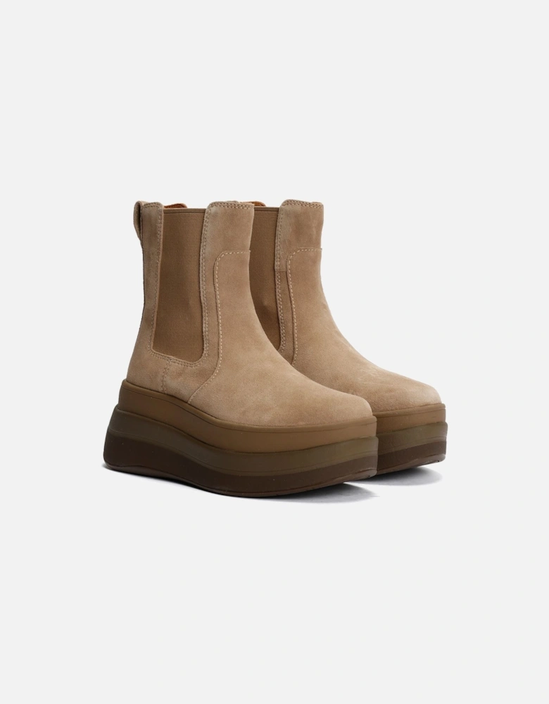 F-Mode Suede Women's Taupe Boots