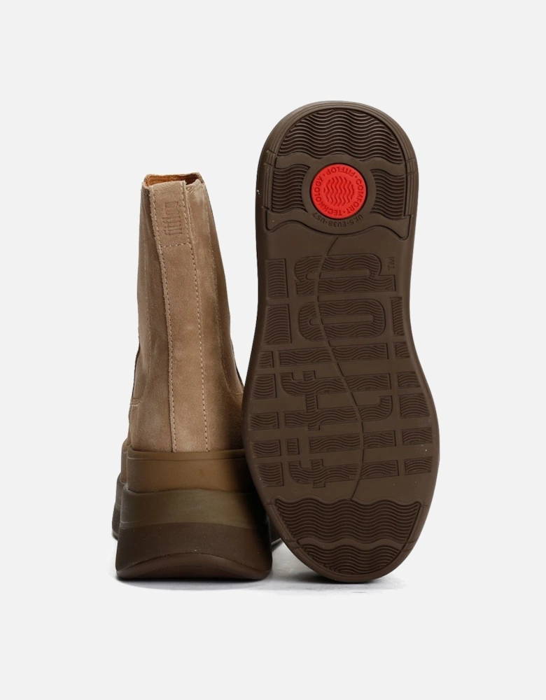 F-Mode Suede Women's Taupe Boots