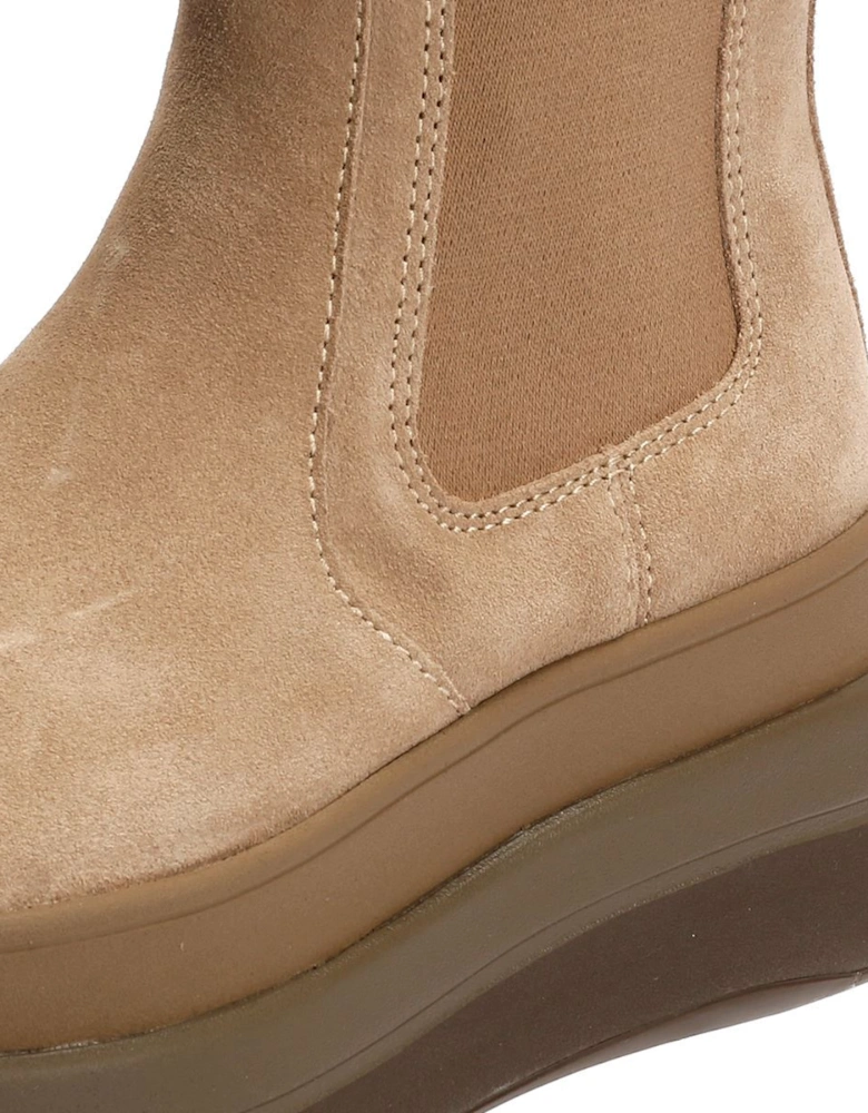 F-Mode Suede Women's Taupe Boots