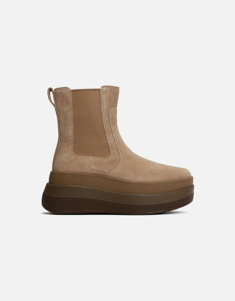 F-Mode Suede Women's Taupe Boots
