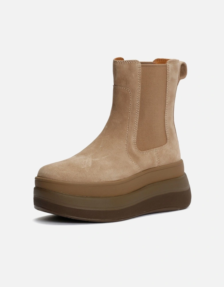 F-Mode Suede Women's Taupe Boots