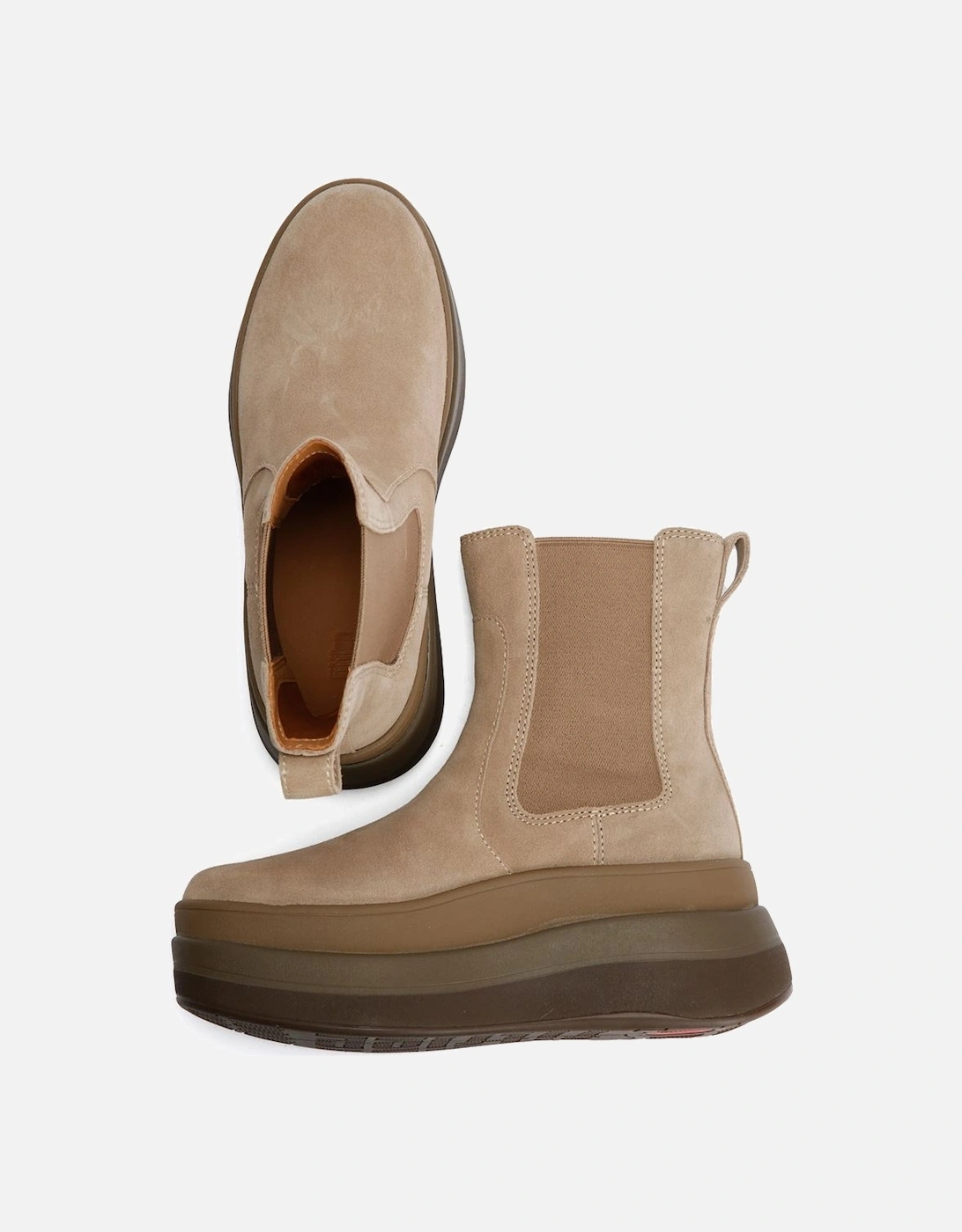 F-Mode Suede Women's Taupe Boots