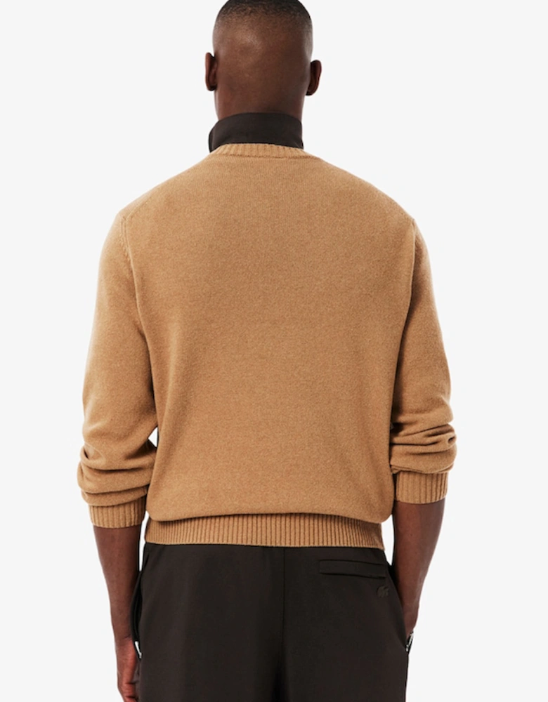 Carded Wool Crew Neck Sweater