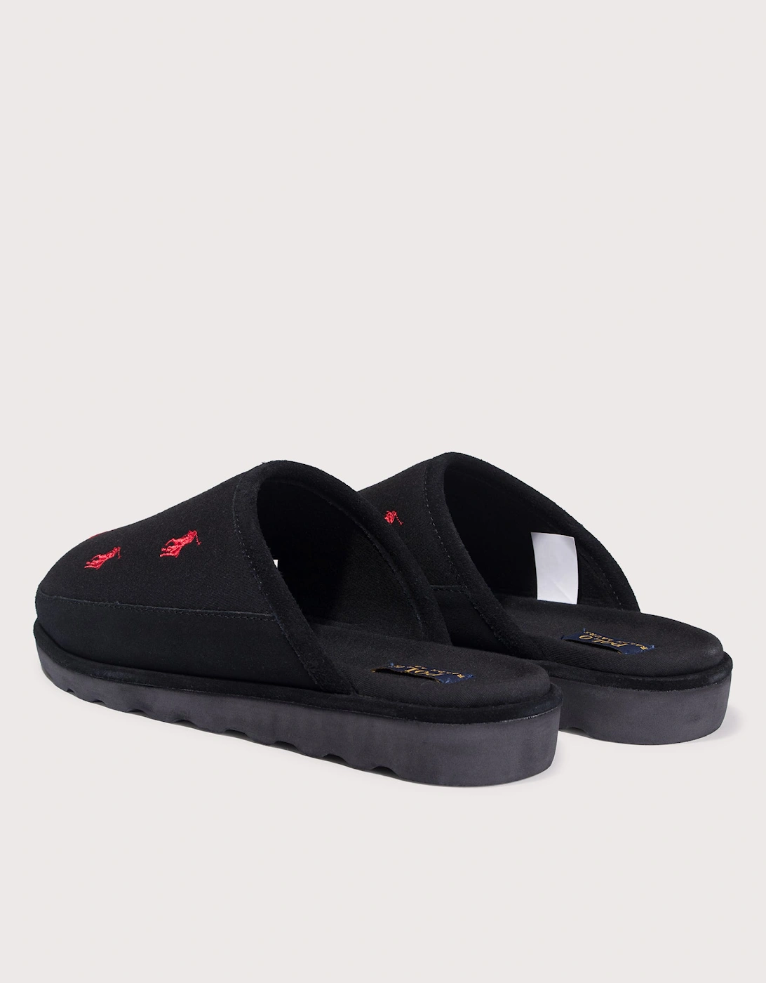 Reade Suede-Trim Polo Pony Scuff Slippers