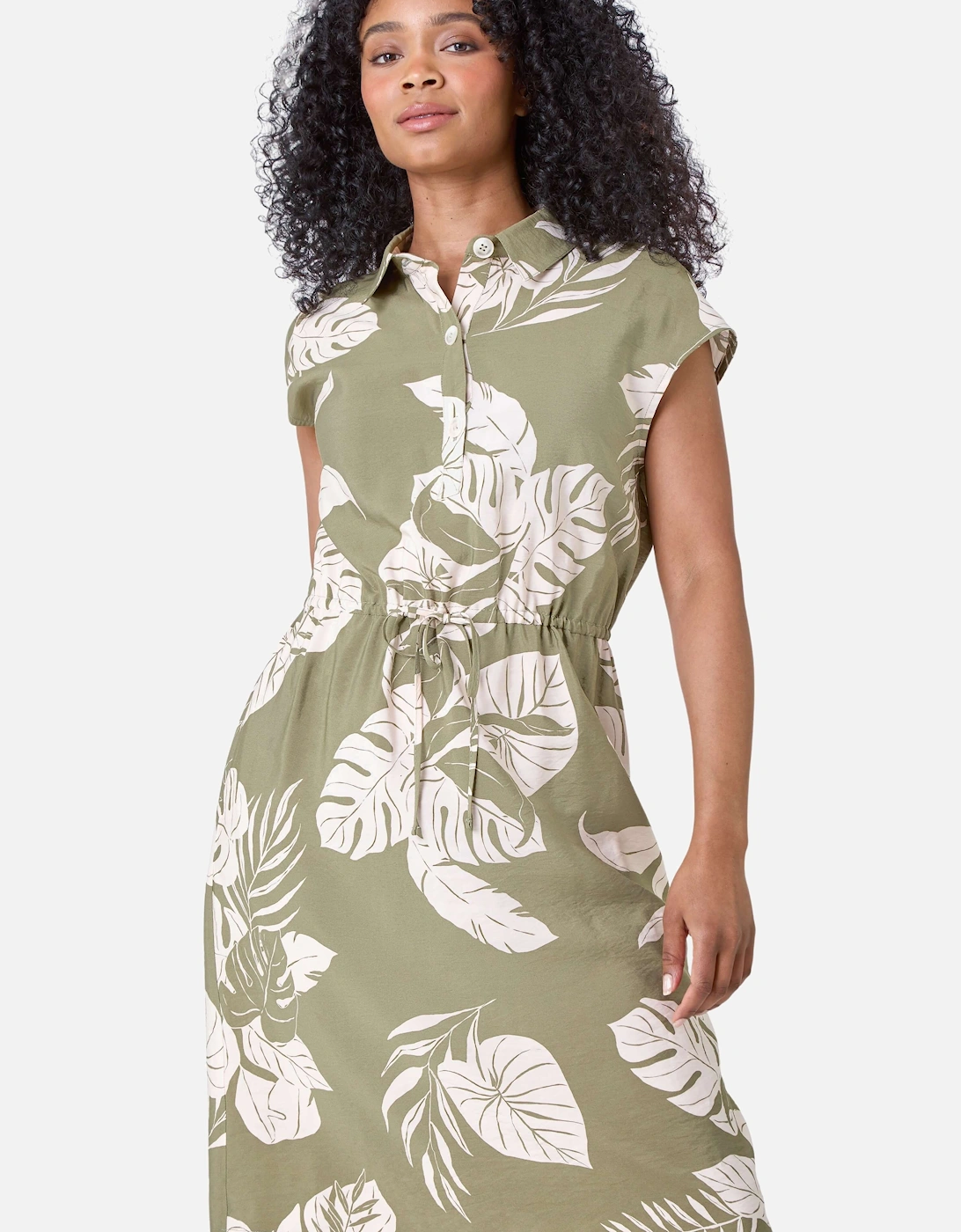 Petite Tropical Print Shirt Dress, 2 of 1
