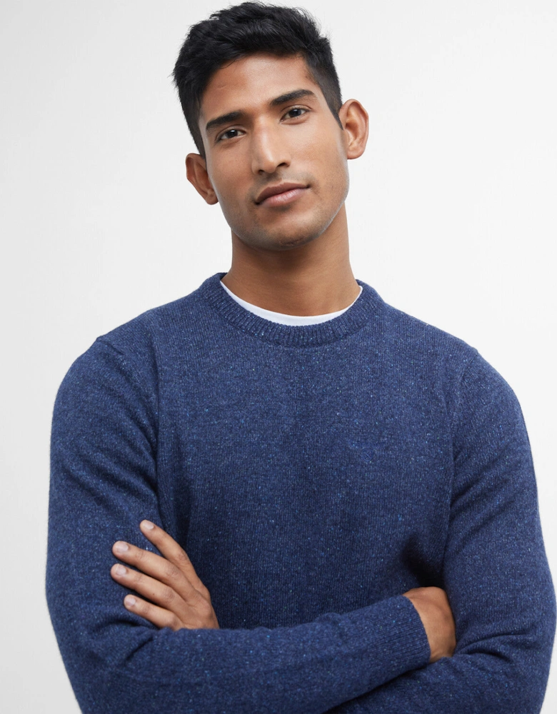 Tisbury Crew Neck Knitted Jumper - Deep Blue