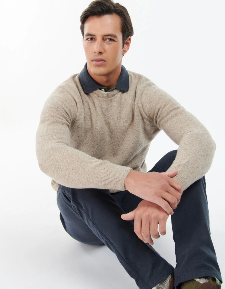 Tisbury Crew Neck Knitted Jumper - Stone