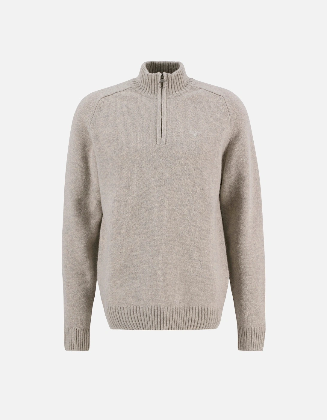 Grangetown Half Zip Knitted Jumper - Light Grey