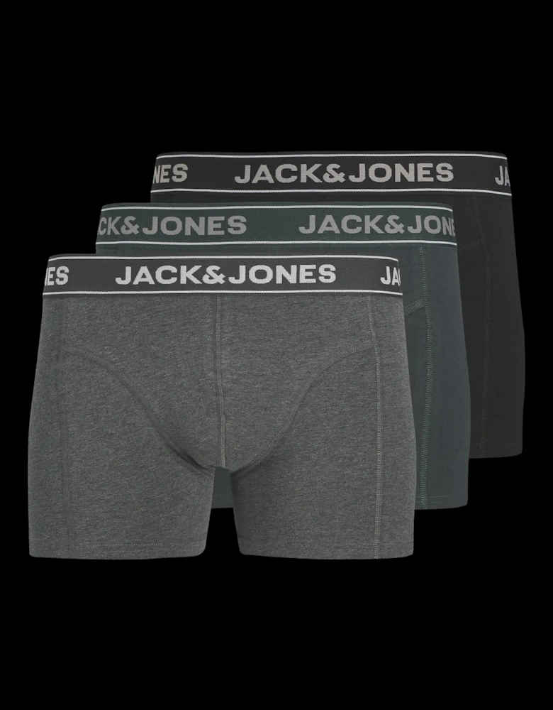 3 Pack Boxer Briefs - Dark Grey/ Melange/ Forest River