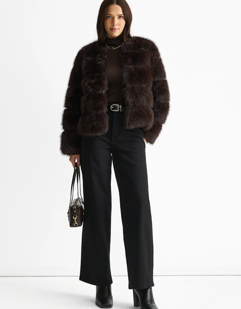 Chocolate Soft Touch Fur Jacket