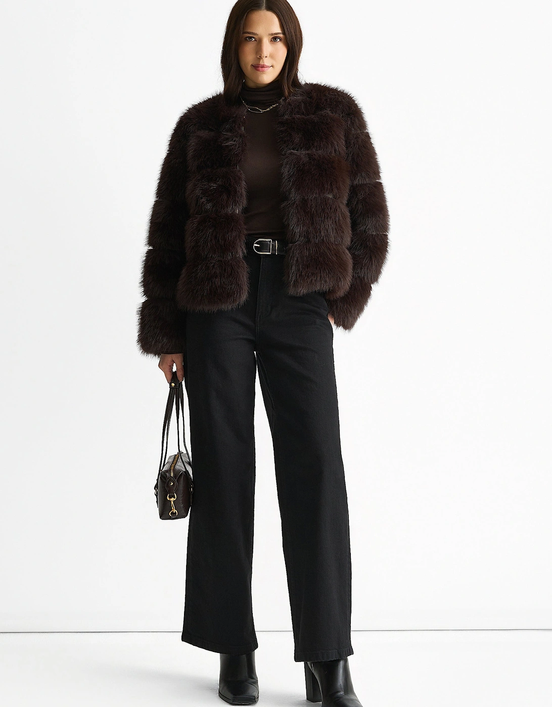 Chocolate Soft Touch Fur Jacket, 5 of 4