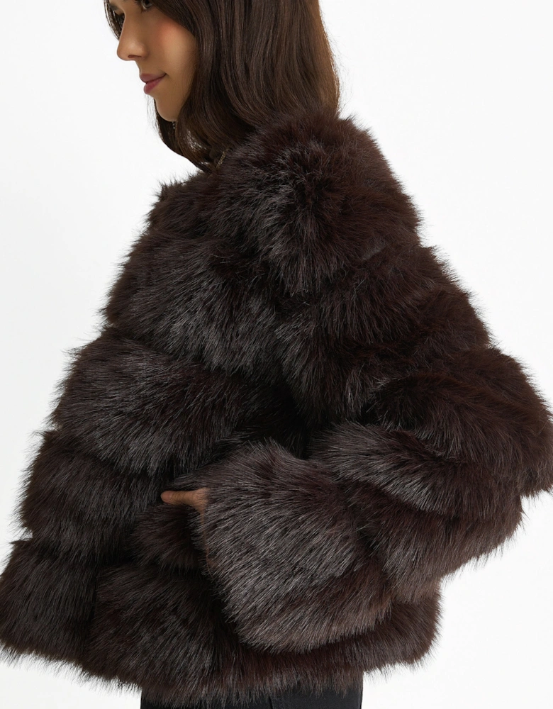 Chocolate Soft Touch Fur Jacket