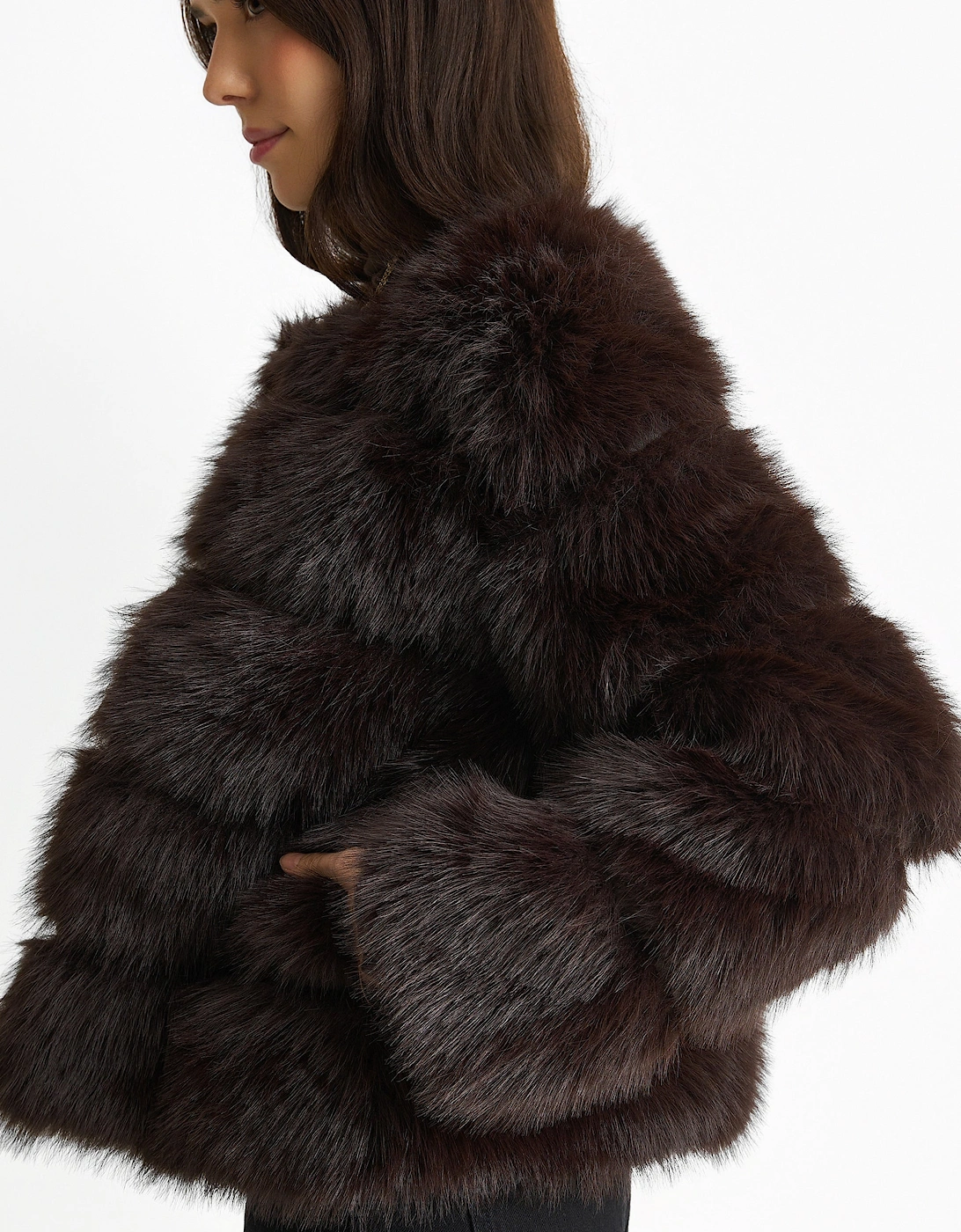 Chocolate Soft Touch Fur Jacket