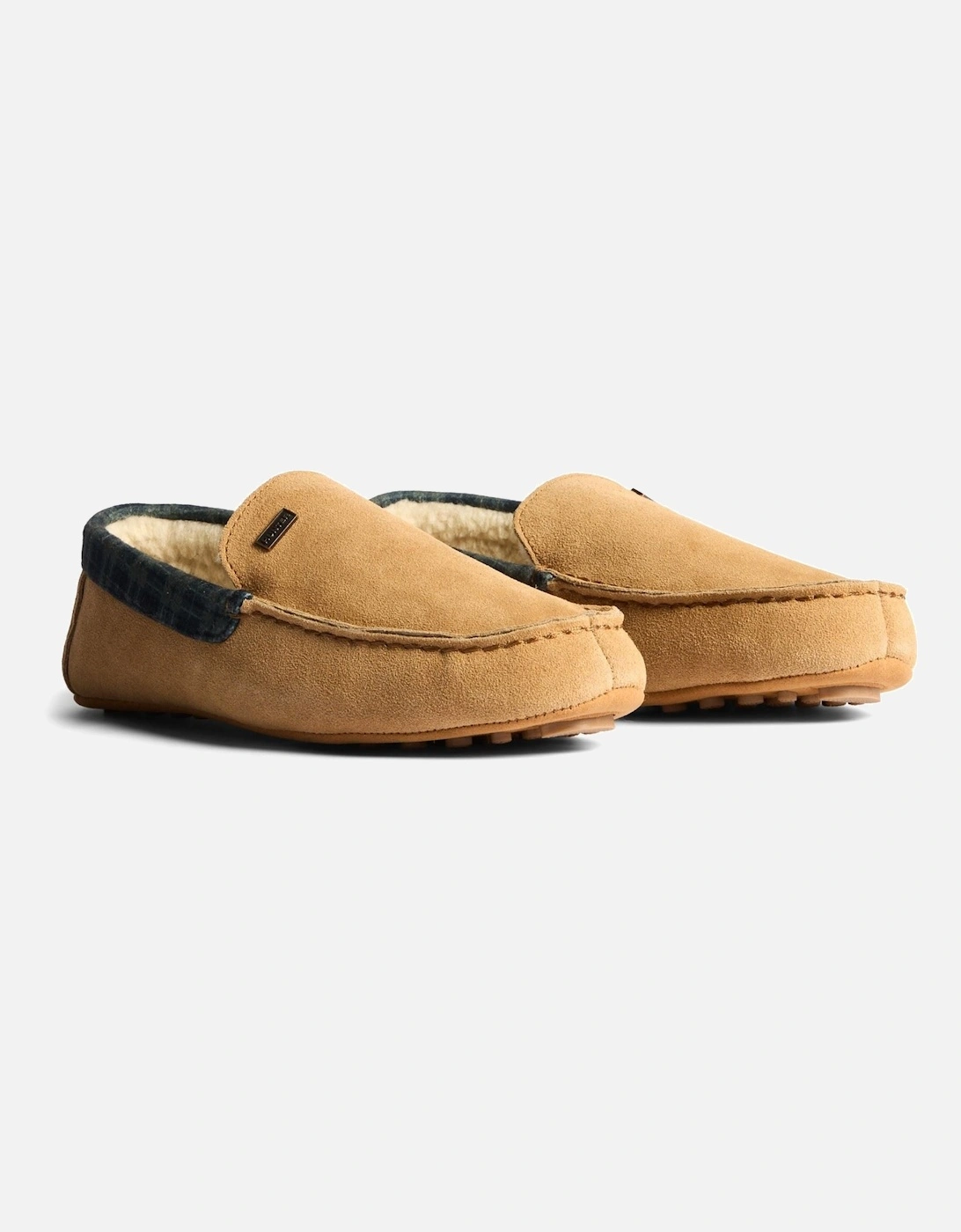 Men's Hunter Moccassin Slipper Suede Men's Biscuit Slippers - Brown - Size: UK 7 / eu 40 / us 8