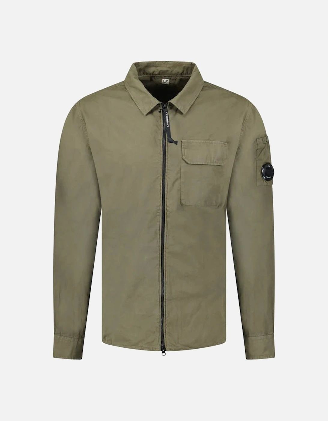 Zip-Up Lens Overshirt in Khaki, 4 of 3