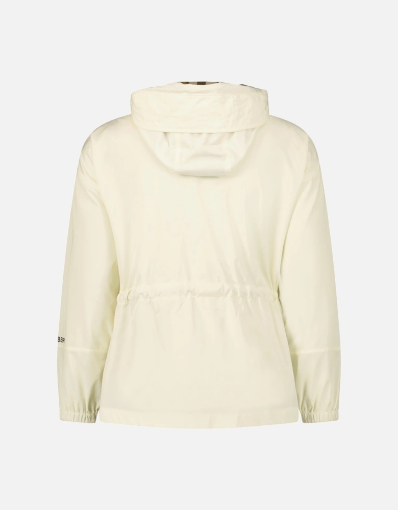 'Birley' Check Hooded Rain Jacket Vanilla