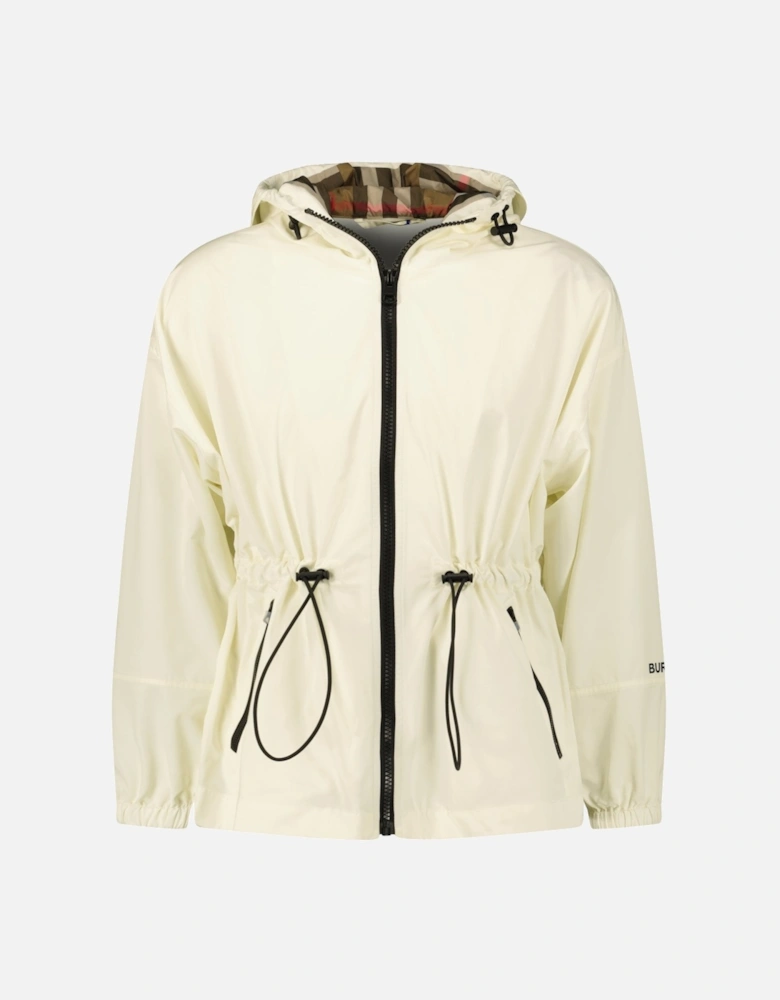 'Birley' Check Hooded Rain Jacket Vanilla