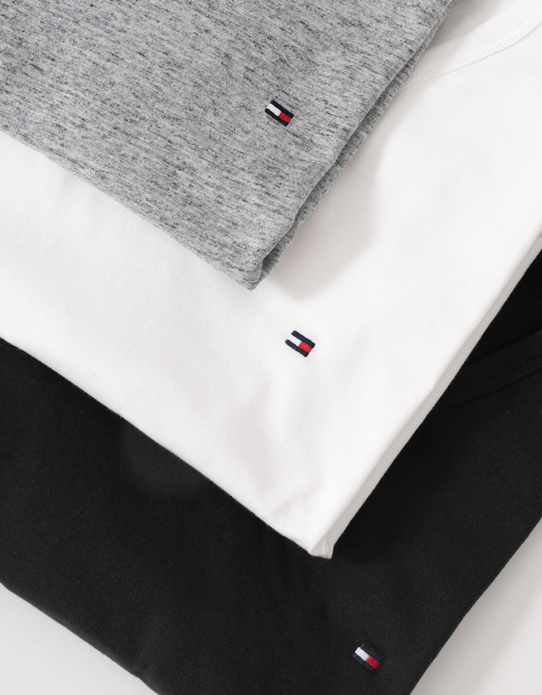 3 Pack Mens V-Neck T-Shirts - Black/White/Mid Grey Heather
