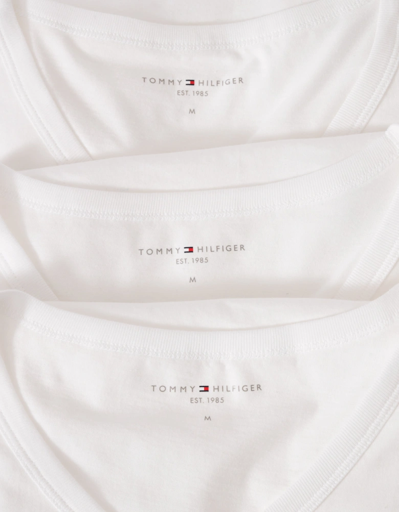 3 Pack Mens V-Neck T-Shirts - White/White/White