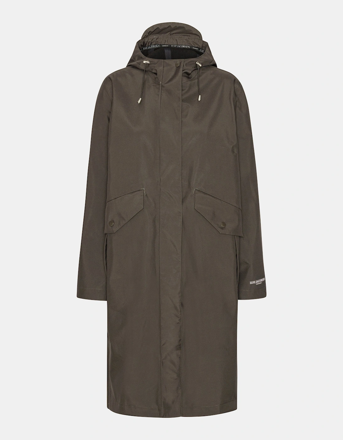 Women's Ilse Jacobsen Thermal Womens Long Parka Raincoat - Wren 259 - Tan - Size: UK12 eu38 us10