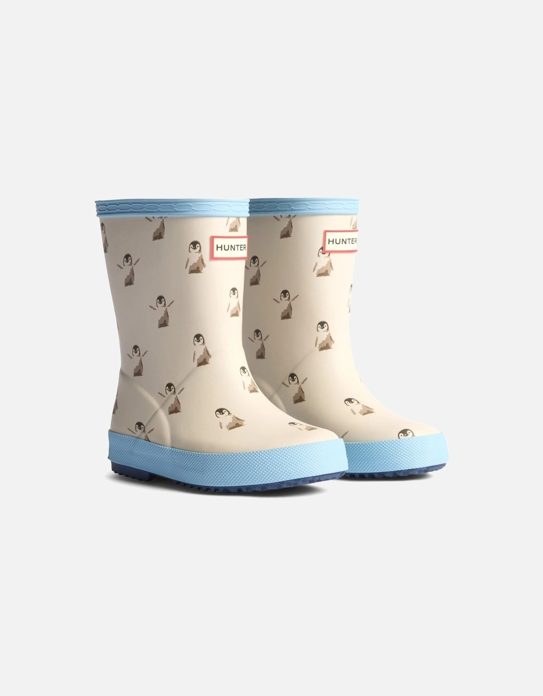 Hunter Kids First Boot Rubber Kid's Penguin Wellington Boots - Multi - Size: UK 7 / eu 24 / us 8